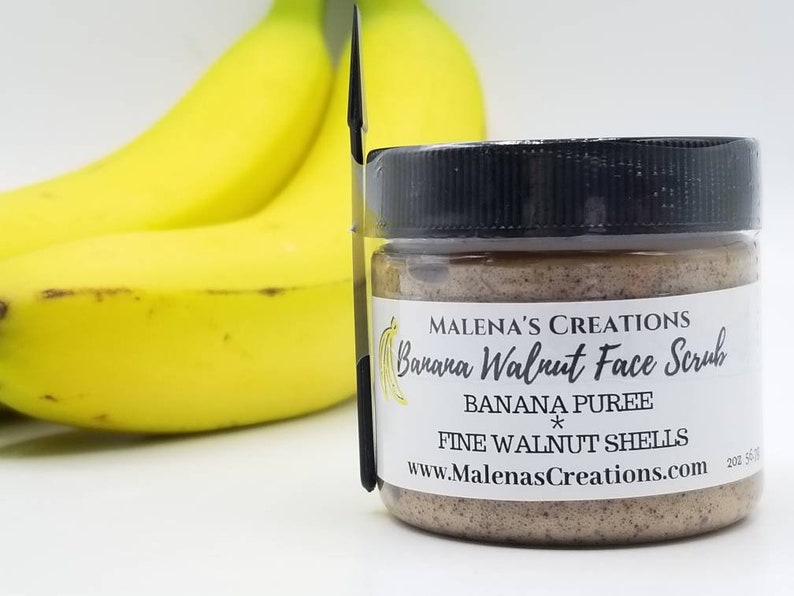 Banana Walnut Facial Scrub, natural scrub, skincare scrub, facial scrub, natual face scrub, banana scrubs, organic scrubs, walnut scrubs image 1