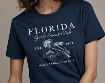 Luxury Bachelorette Merch, Florida Bachelorette Shirts, Custom Name Tee, Cocktail Social Club, Bridal Party Shirt, Bride and Groom Gift