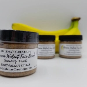 Banana Walnut Facial Scrub, natural scrub, skincare scrub, facial scrub, natual face scrub, banana scrubs, organic scrubs, walnut scrubs image 2