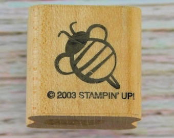 Bee Rubber Stamp – Stampin’ Up Insect Wood Mounted Stamp – Honeybee Craft Stamp for Card Making, Scrapbooking, Journaling