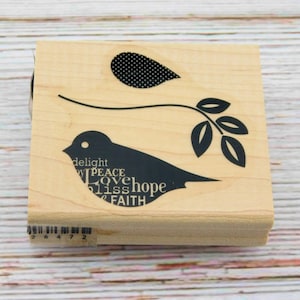 Sello de goma con forma de pájaro - Pájaro feliz - Sellos de Stampin Up - Sello de madera