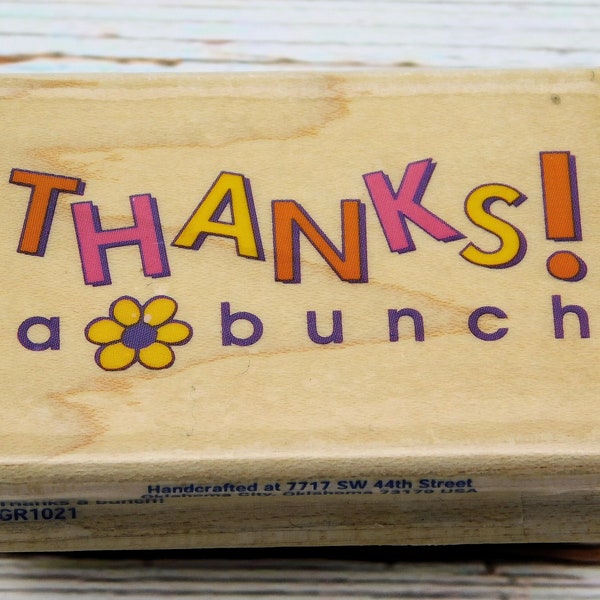 Thanks A Bunch Rubber Stamp - Thank You Card Stamp - Stampabilities Stamp - Wood Mount Stamp