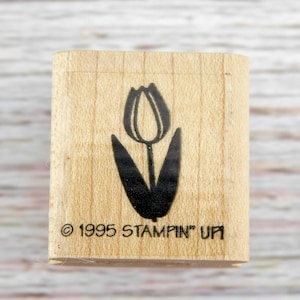 Tulip Rubber Stamp - Tulip Flower Stamp - Stampin Up Stamp - Wood Mounted Stamp