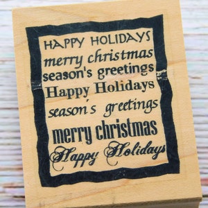 Tekststempel kerst - kerstgevoel - rubberen stempel Endless Creations - op hout gemonteerde stempel