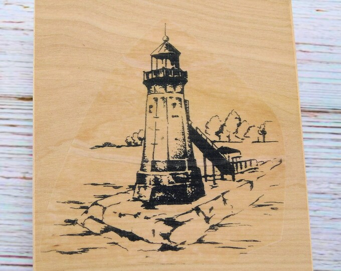 Lighthouse Stamp - Nautical Rubber Stamp - Wood Mounted Stamp - Etsy