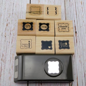 Gift Tag Stamps - Pretty Petites - Stampin Up Rubber Stamp Set - Wood Mounted Stamps