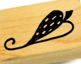 Leaf Rubber Stamps - Small Leaf Stamp - Magenta Stamps - Wood Mount Stamp