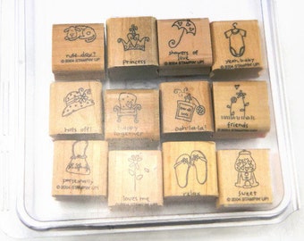 Stampin Up Stamps - A Little Love - Rubber Stamp Set - Mini Stamp Set - Journaling Stamps - Diary Stamps - Greeting Card Stamps