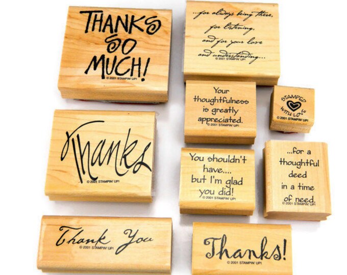 Stampin up Stamps - Many Thanks - Rubber Stamp Set - Wood Mounted ...