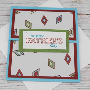 Porte-cartes fait main pour la fête des pères - Motif losanges rétro