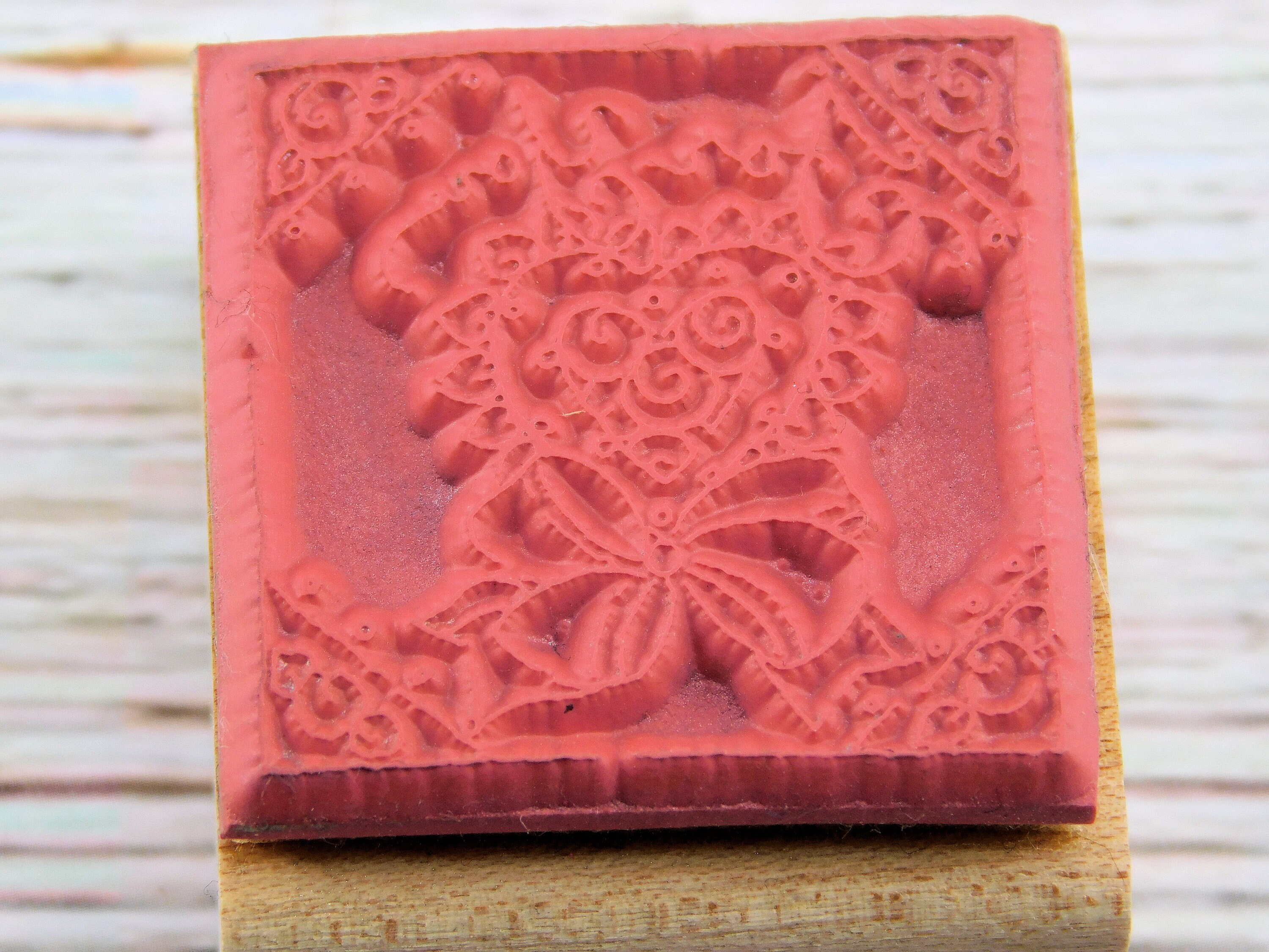 For You Stamp - Text Rubber Stamp - Heart With Flowers - JRL Design ...