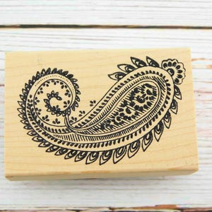 Paisley-stempel – ingewikkeld decoratief ontwerp van Stampland – op hout gemonteerde boho-stempel voor knutselen