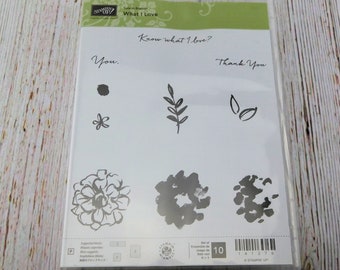 Flower Stamp Set - Stampin Up Stamps - What I Love - Clear Cling Stamps