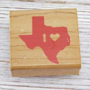 Carimbo de borracha Texas Love – Carimbo do estado do Texas da Sonborn – Carimbo de madeira para cartões, diários e artesanato