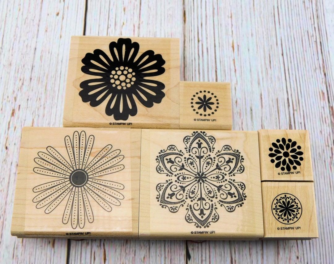 Flower Rubber Stamps - Stampin up Stamps - Mixed Bunch Set - Wood Mount ...