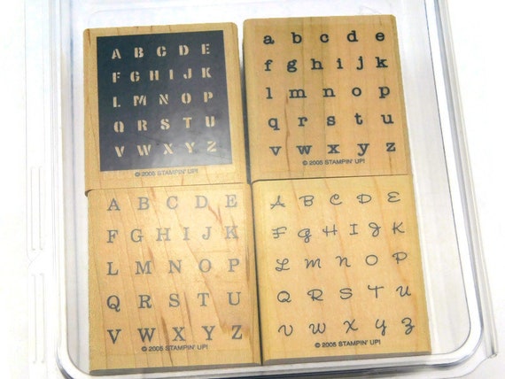 Alphabet Stamps Alphabet Backgrounds Rubber Stamp Set Stampin up Stamps  Alphabits Wood Mounted Stamps 
