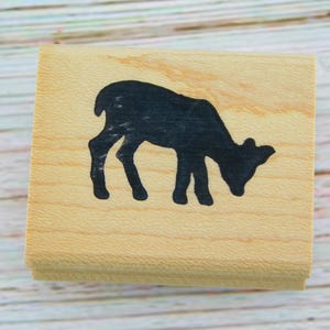 Sello de goma de vaca - Sello de ternero - Solo por diversión - Sello montado en madera