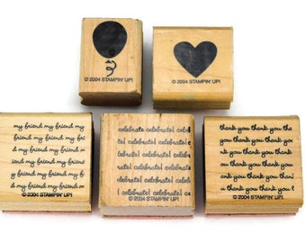 Stampin Up Stamps - Mini Messages Rubber Stamp Set - Wood Mount Stamps