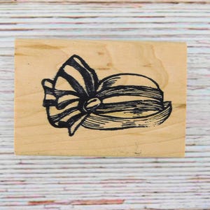 Stempel vintage hoed – Rubbernecker-stempels Elegante strikhoed – Mode-accessoirestempel voor kaarten, tijdschriften en mixed media
