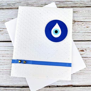 Handgemachte Evil Eye Grußkarten - Blaue Evil Eye Card