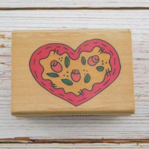 Vintage Heart Rubber Stamp – Floral Heart Design – Westwater Enterprises – Wood Mounted