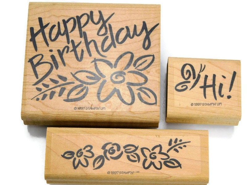 Stampin up Stamps Bold Blossom Greetings Rubber Stamp Set Etsy