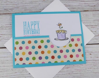 Happy Birthday Card - Handmade Birthday Card - Birthday Cake Card - Bday Greeting Card