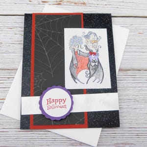 Cartão de Feliz Dia das Bruxas – Este Booquet é para você - Cartão de Saudação de Halloween Feito à Mão