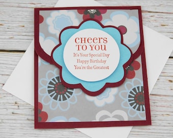 Handmade Floral Gift Card Holder - Cheers To You