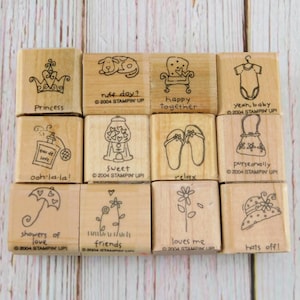 Stampin Up Stamps - Un po' d'amore - Set di timbri in gomma - Timbri montati su legno