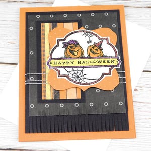 Handgefertigte Halloween Karte – Happy Halloween Grußkarte