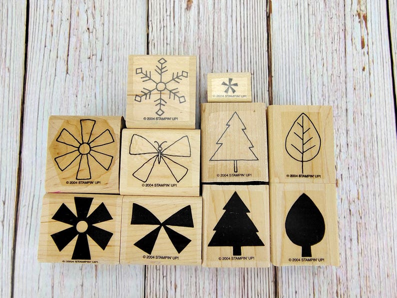 Stampin up Stamps - Shapes and Shadows - Rubber Stamp Set - Wood ...