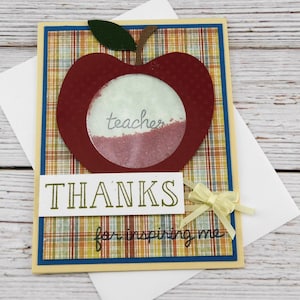 Handgemaakte bedankkaart voor leraren – You're a Good Apple - Shaker-wenskaart