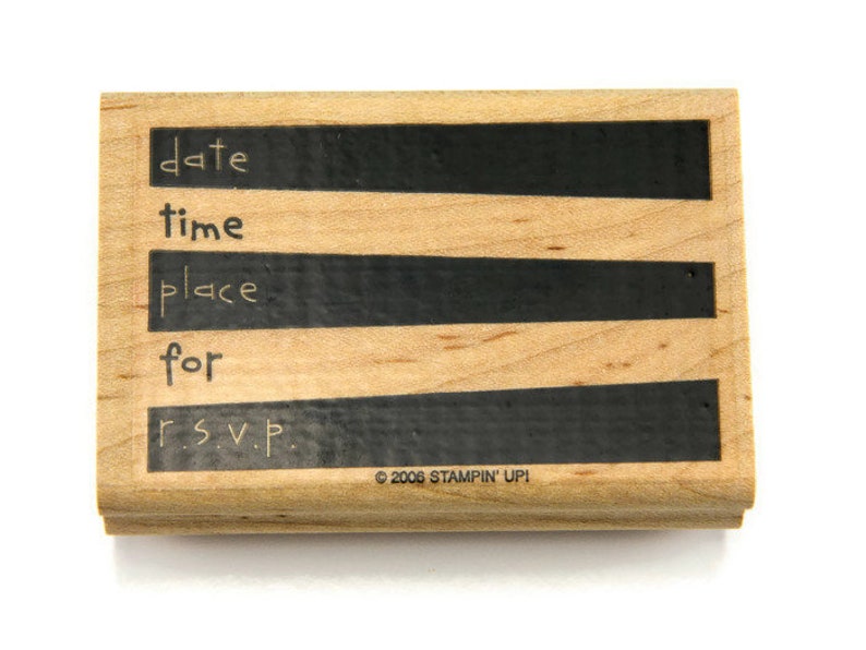 Eat Cake Birthday Invite Stamp Stampin Up Stamps Invitation Stamps RSVP Stamp Rubber Stamp Set Time Date Place