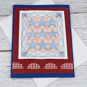 Carte de voeux patriotique pensée à vous fait main