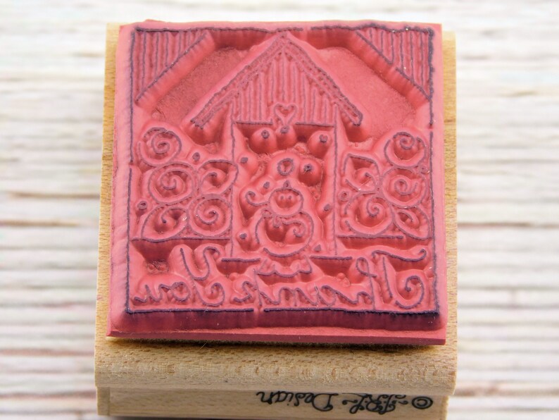 Thank You Rubber Stamp - Text Stamp - Birdhouse Stamp - JRL Design ...