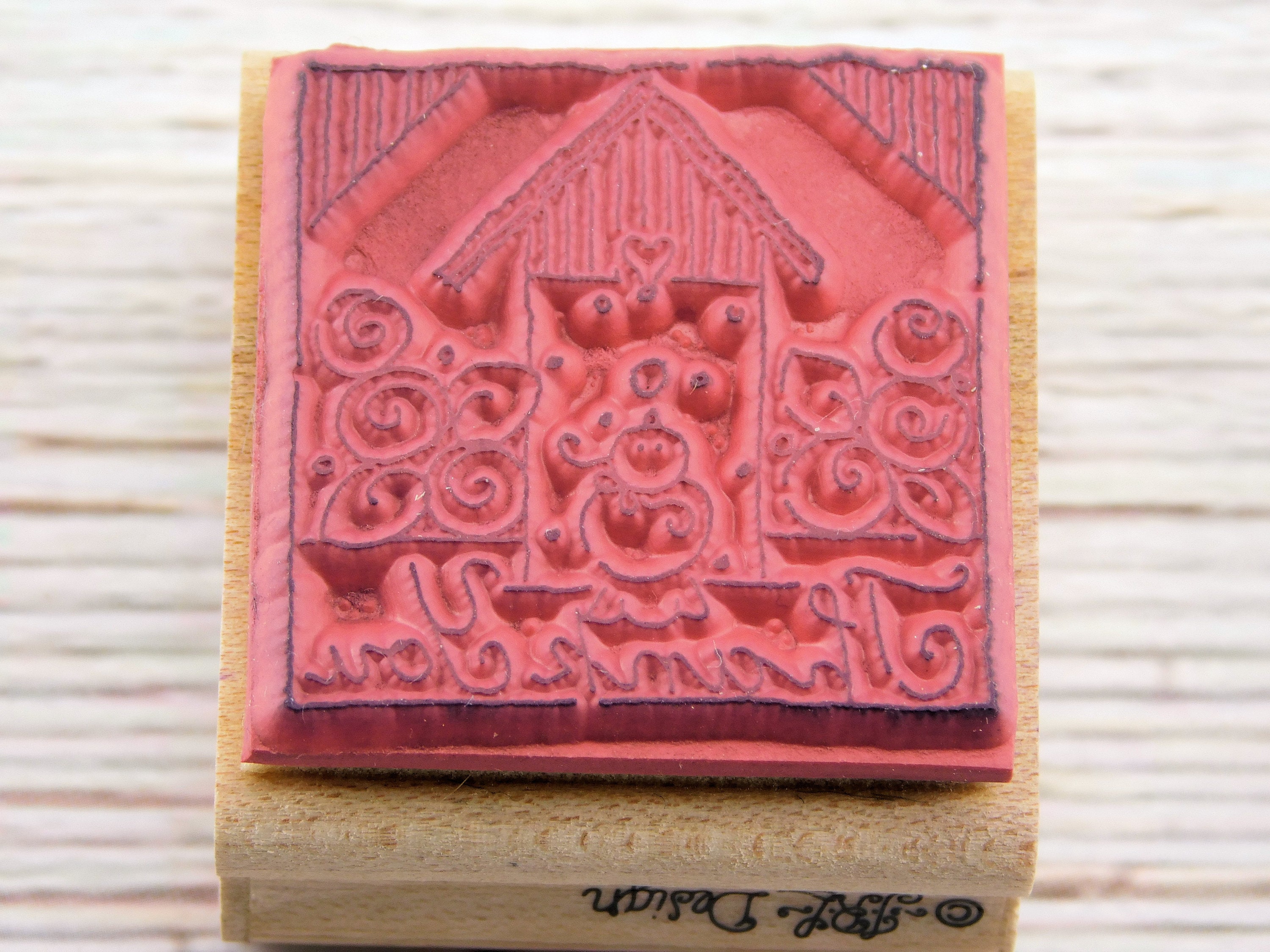 Thank You Rubber Stamp - Text Stamp - Birdhouse Stamp - JRL Design ...