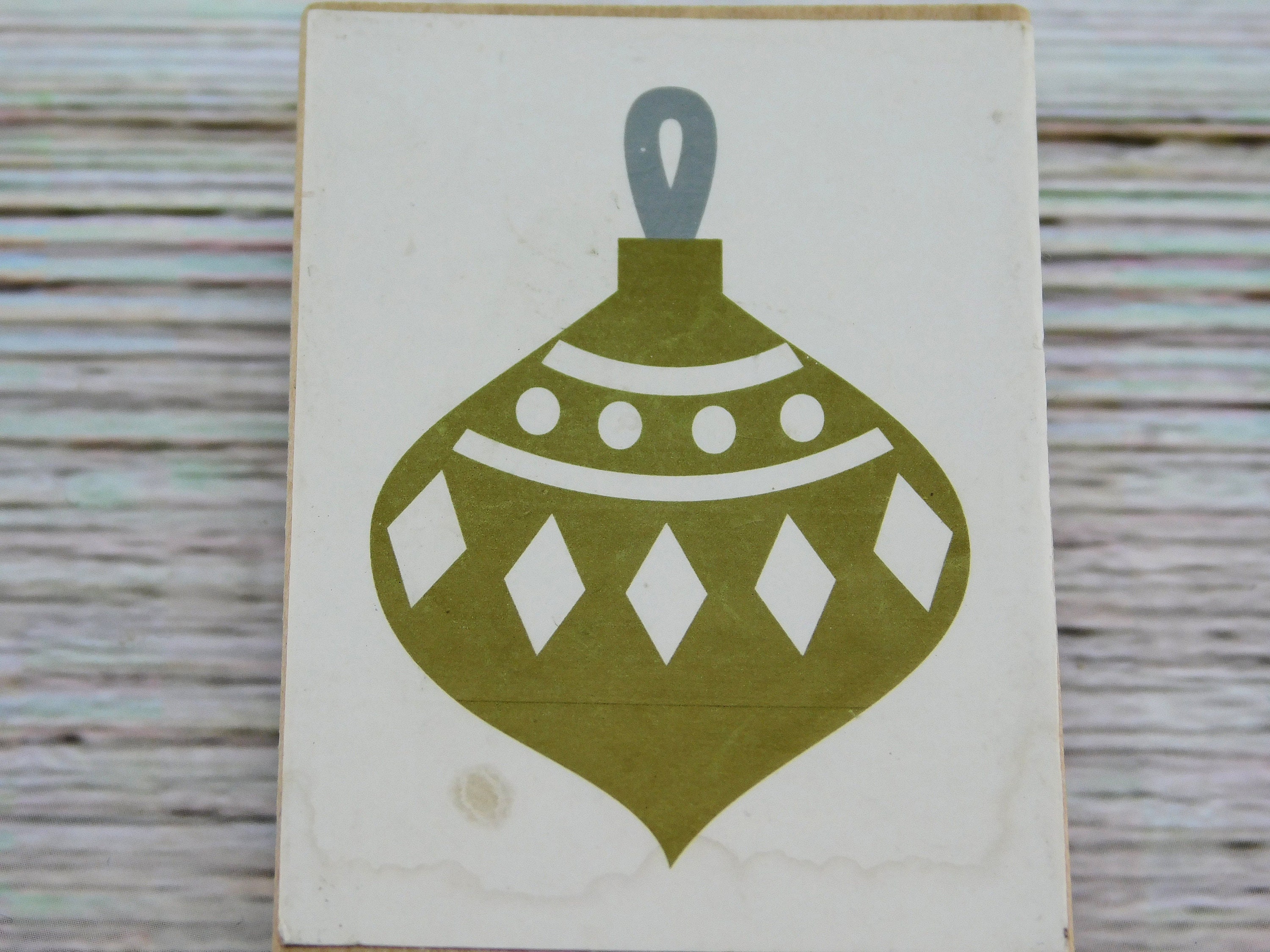 Ornament Rubber Stamp - Christmas Ornament - Ball Ornament Stamp - Wood Mounted Stamp