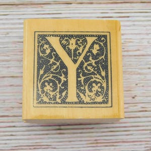 Monogramm Stempel - Initial X Stempel - Anita's Stamps - Auf Holz montierter Stempel