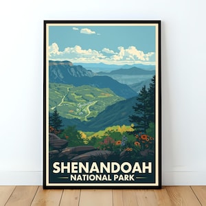 Shenandoah National Park Travel Poster - Virginia Wall Art Print Nature Decor
