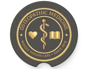 Osteopathic Seal Soapstone Car Coaster | Medical Car Coaster