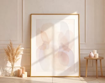 Abstract Neutral Wall Art, Soft Watercolor Print, Minimal Pastel Art, Beige Blush Modern Decor