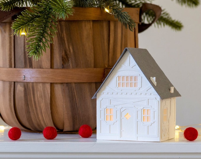 Seen in Better Homes & Gardens Magazine 2024: heirloom luminary house, handmade of artisan paper, folds perfectly flat to store