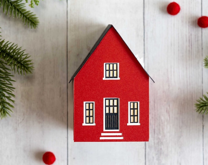 Scandinavian Shop Christmas Luminary: handcrafted of artisan papers, folds perfectly flat to store