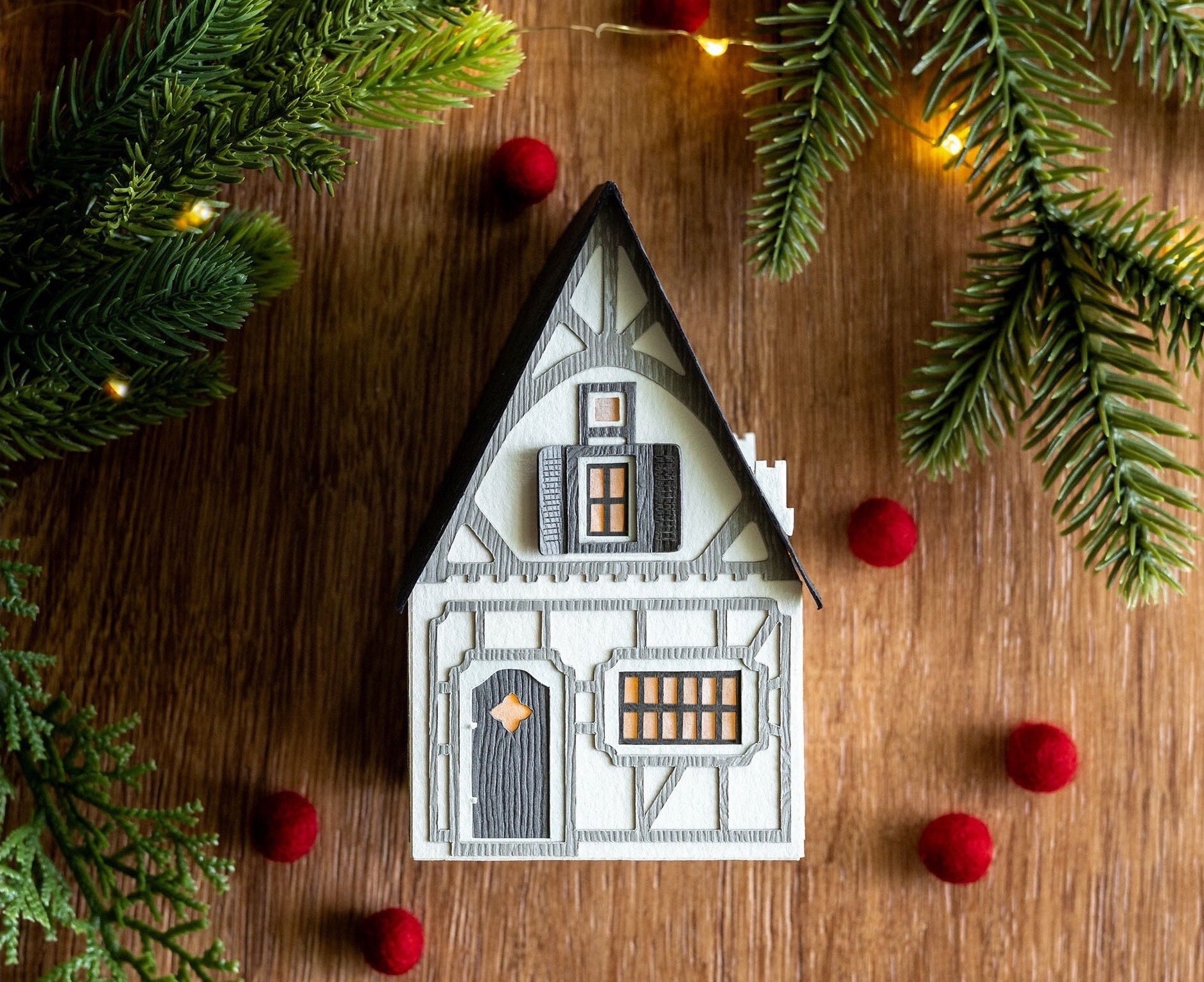 Cheap Christmas Luminous Cabin Christmas Wooden House LED Light Home  Decoration Fairy Night Lamp Pendant Prop Led Kids Gift