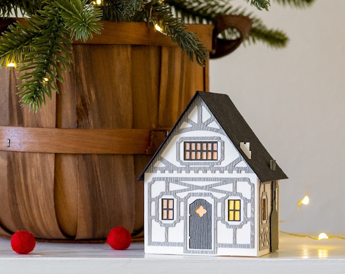 Christmas Village House: one of four paper luminaries in my Etsy Design Awards finalist collection