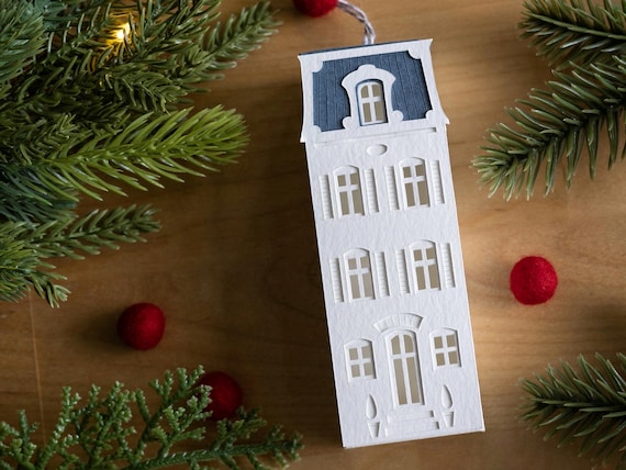 Paris Christmas Ornament - handmade of French watercolor paper, heirloom holiday decoration