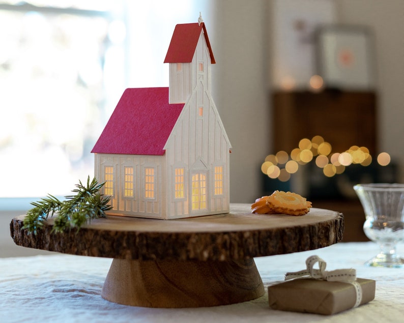 Nordic Tea Light Church Scandinavian Chapel Handmade From Etsy