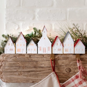 Handcrafted Christmas Village Paper Luminaries: folds perfectly flat to store