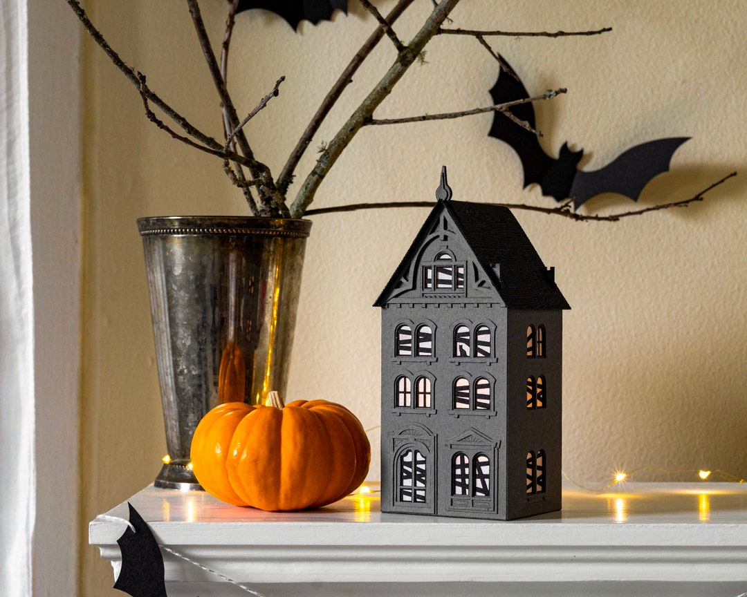 Haunted House Paper Luminary for Halloween a Spooky photo